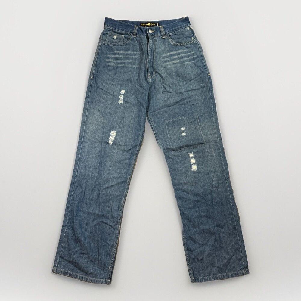 Vintage Jordan Craig‎ Distressed Baggy Jeans Men's Size 34x32 Blue Denim Skater